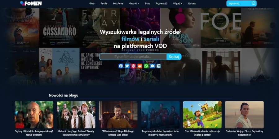 Zrzut ekranu strony fomen.pl