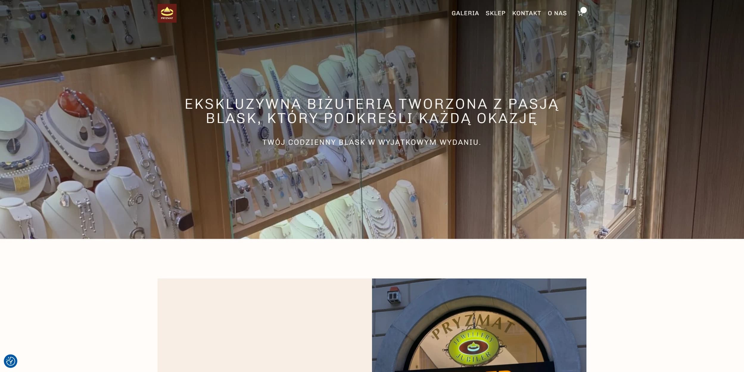 Zrzut ekranu strony jubilerpryzmat.pl