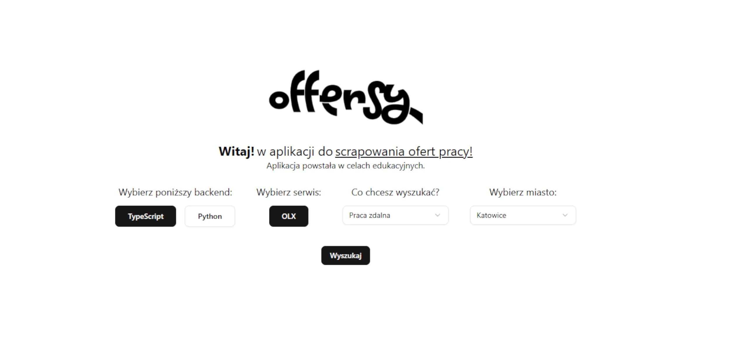 Zrzut ekranu strony offersy.vercel.app