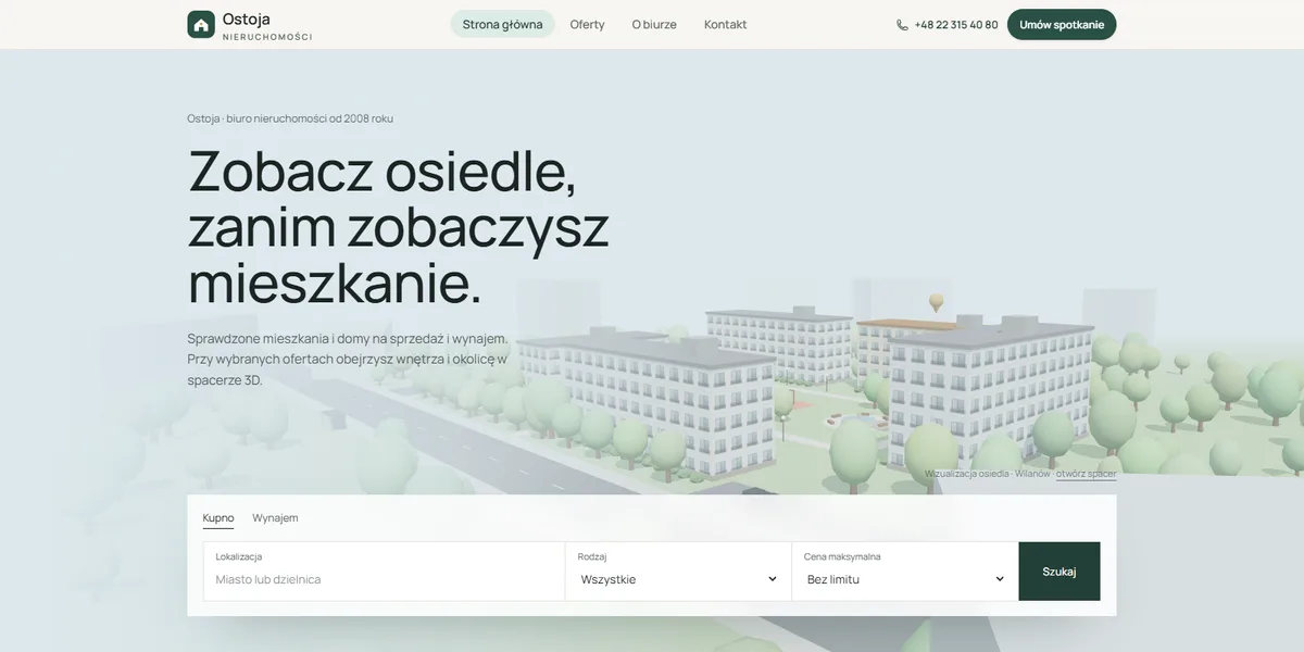 Zrzut ekranu strony threejs-real-estate.vercel.app