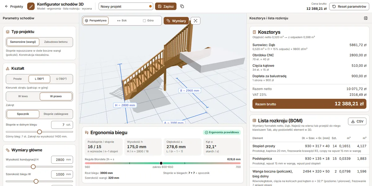 Zrzut ekranu strony stairs-configurator.vercel.app
